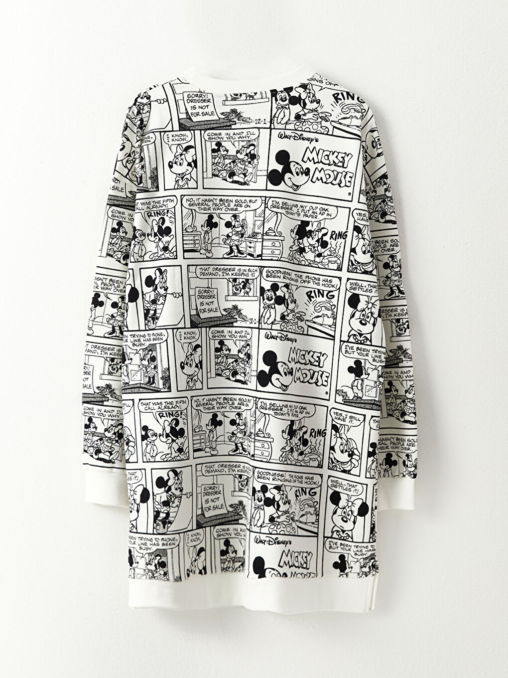 LCW Modest Siyah Bisiklet Yaka Mickey Mouse Baskılı Uzun Kollu Oversize Kadın Sweatshirt Tunik - 5