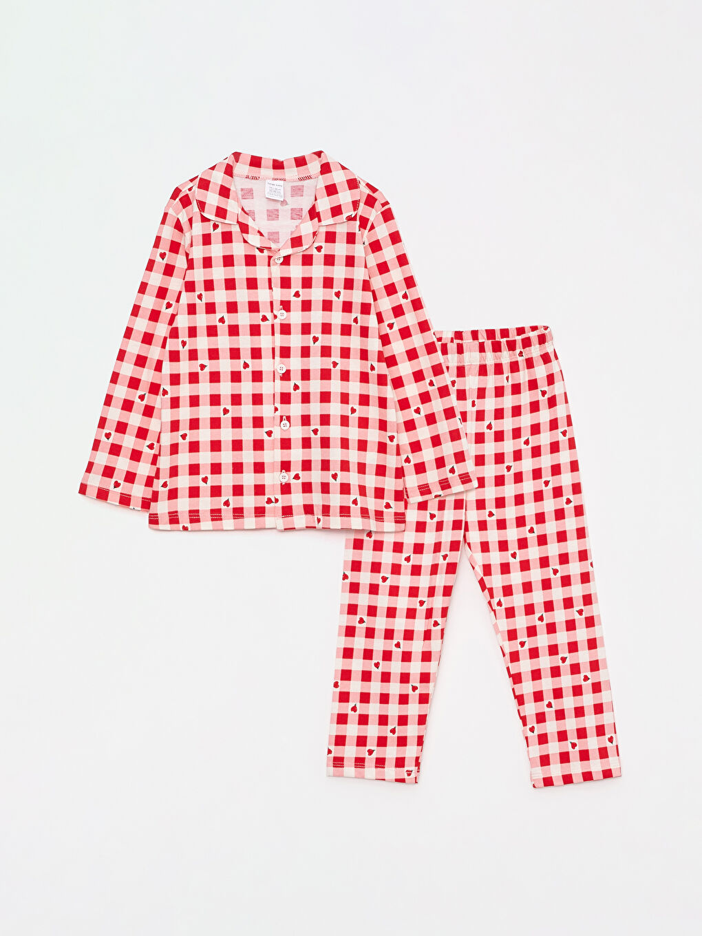 Set Pijama Fată Bebeluș Imprimat cu Mânecă Lungă și Guler Polo