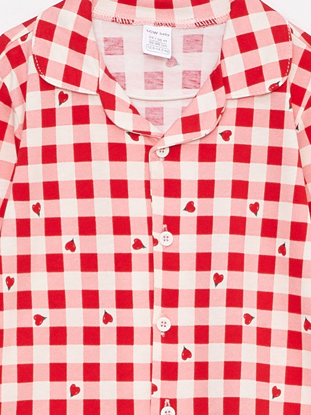 Set Pijama Fată Bebeluș Imprimat cu Mânecă Lungă și Guler Polo-3