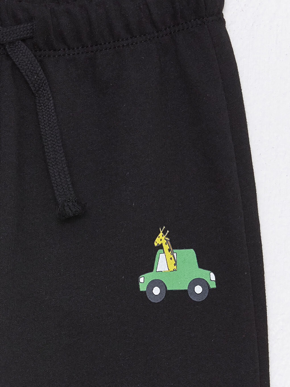 Siyah Beli Lastikli Baskılı Erkek Bebek Eşofman Alt-2