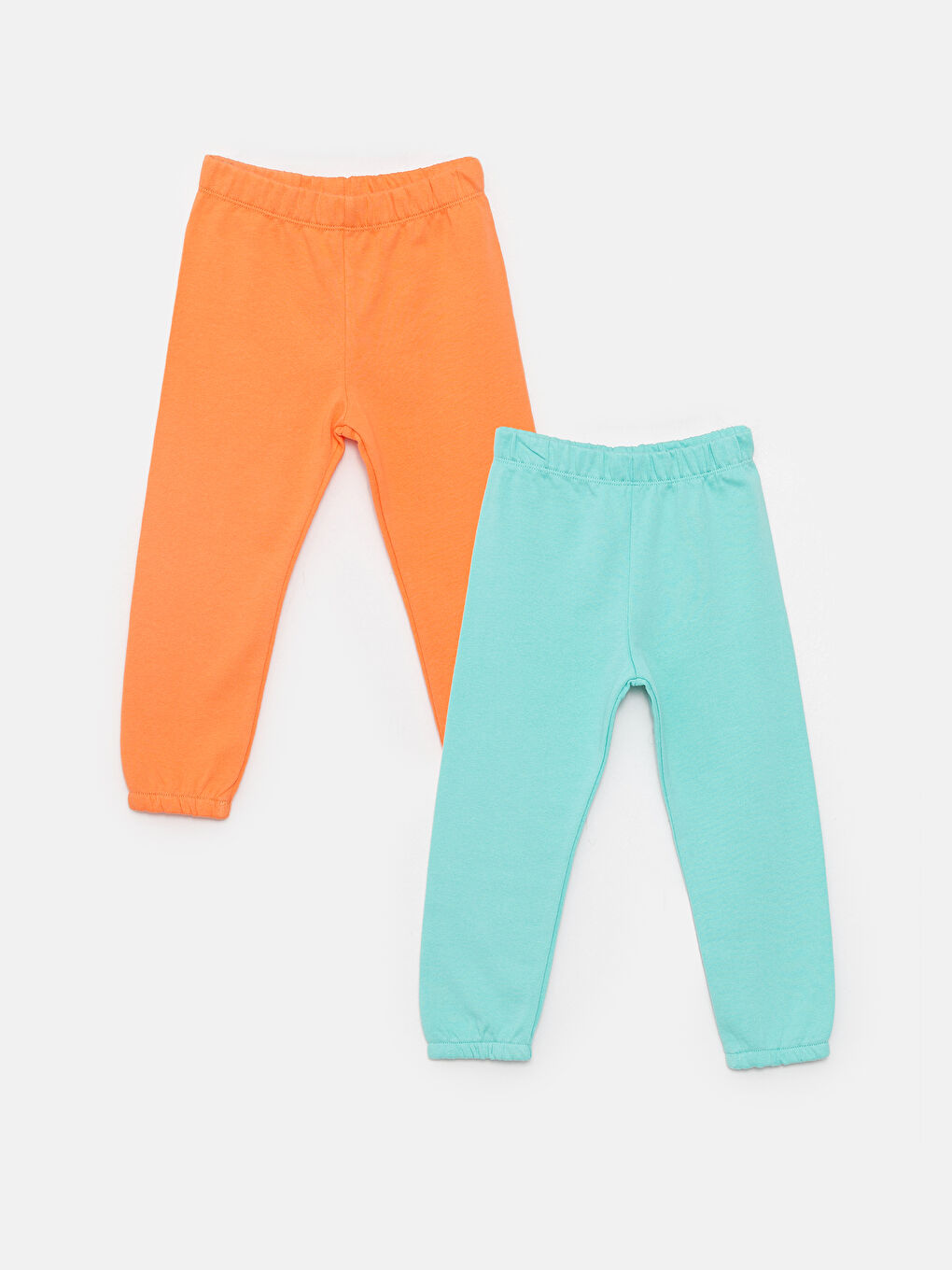 Turuncu Beli Lastikli Basic Kız Bebek Eşofman Alt 2'li