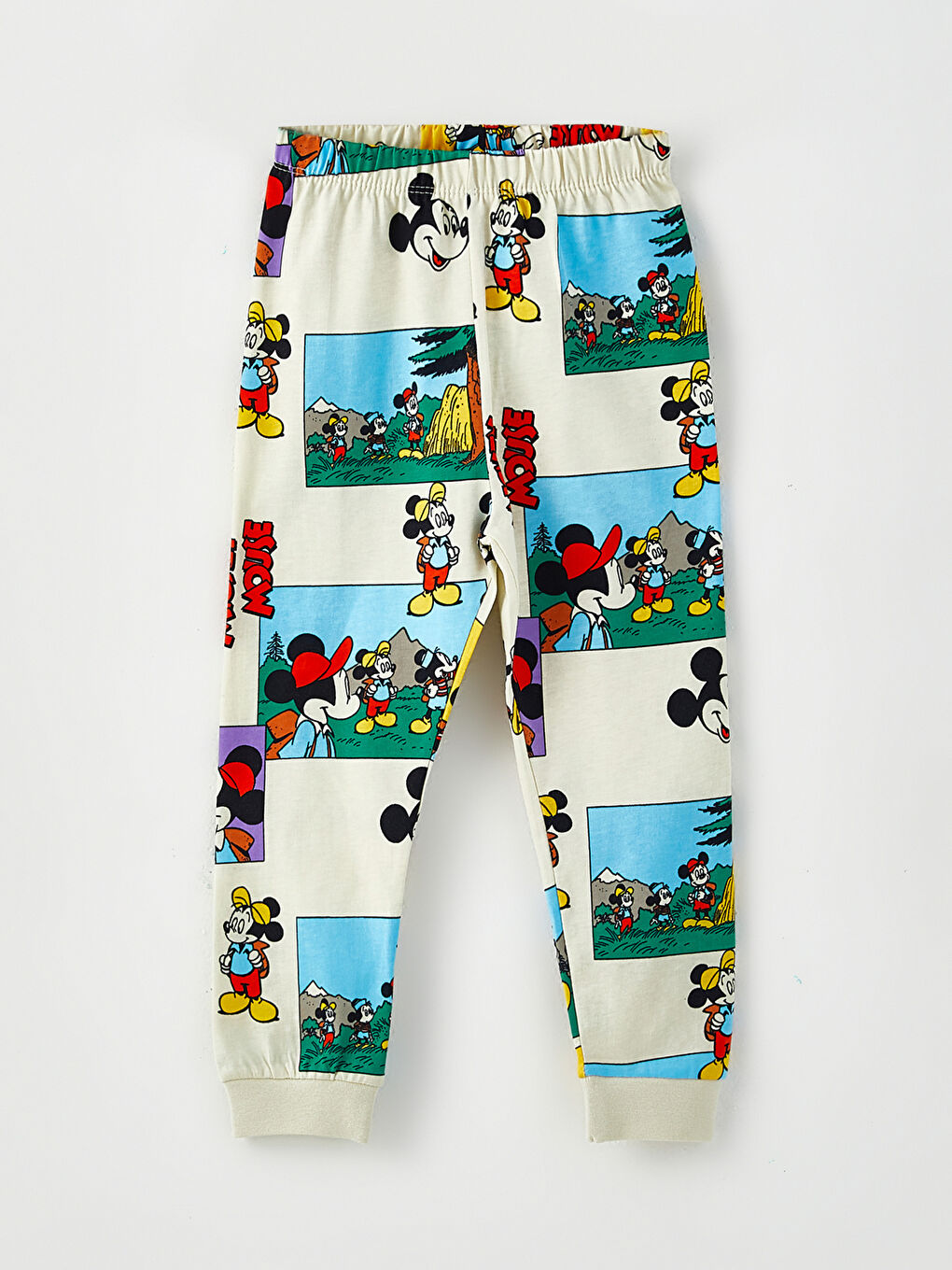 LCW baby Bej Bisiklet Yaka Uzun Kollu Mickey Mouse Baskılı Erkek Bebek 2'li Pijama Takımı - 4