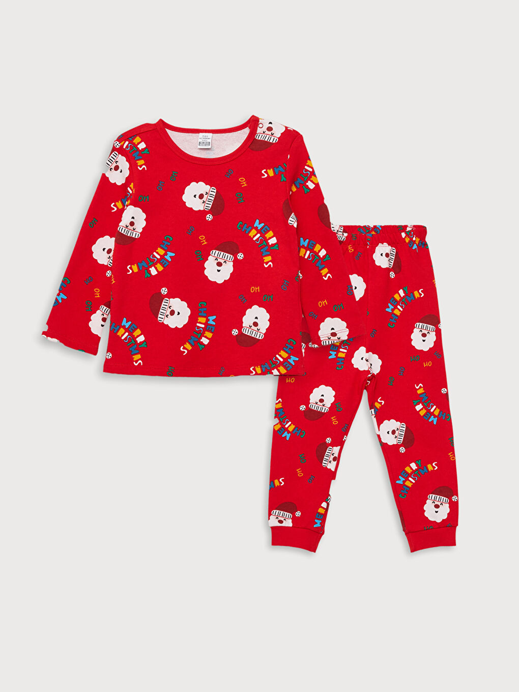 LCW baby Crew Neck Long Sleeve Christmas Themed Baby Boys' Pyjama Set -W2EY21Z1-LTP