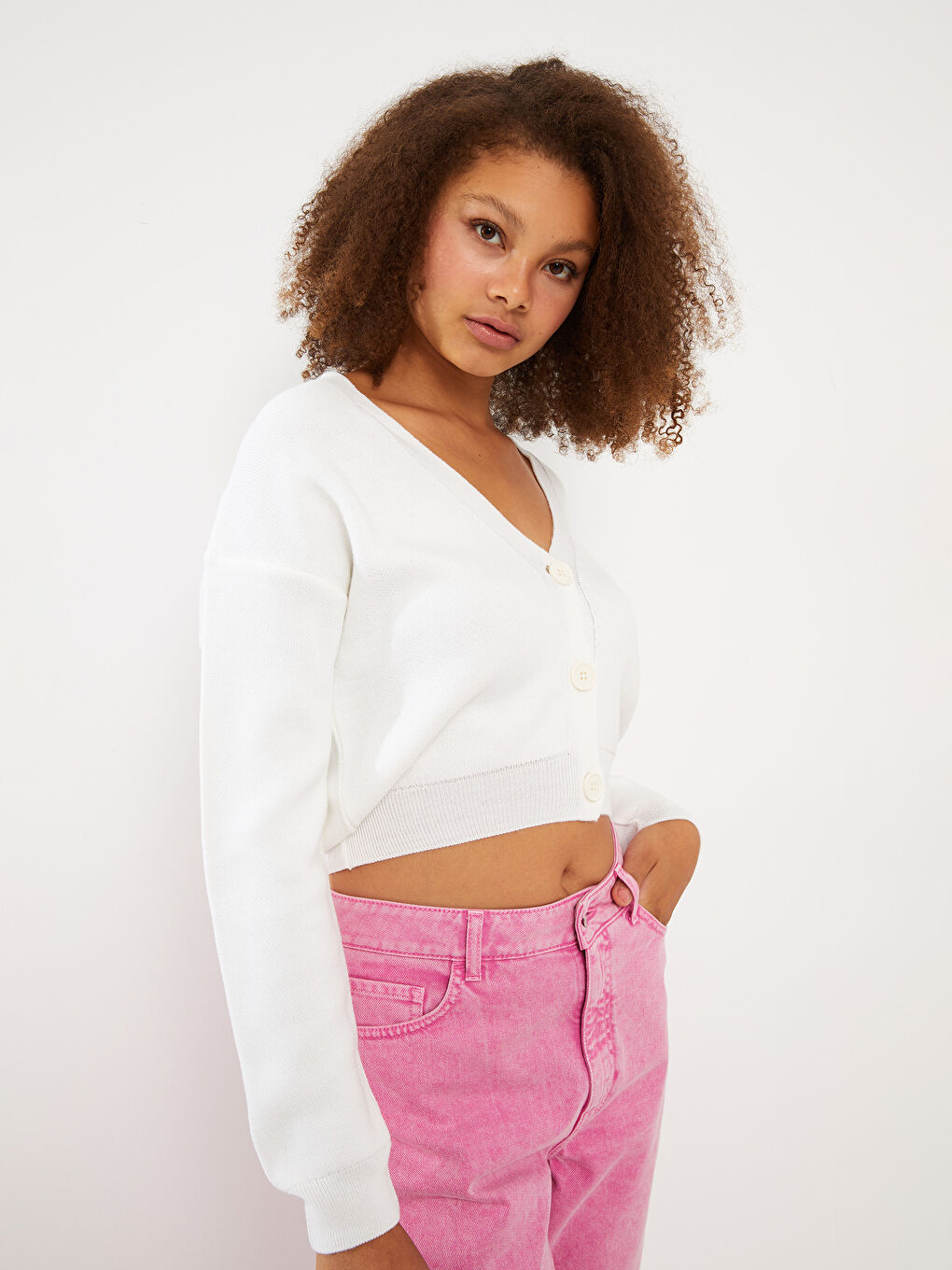 V Neck Women's Knitwear Cardigan-1