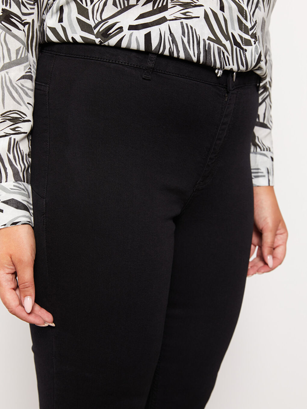 Siyah Kadın Büyük Beden Mercury Skinny Fit Düz Jean Pantolon-2