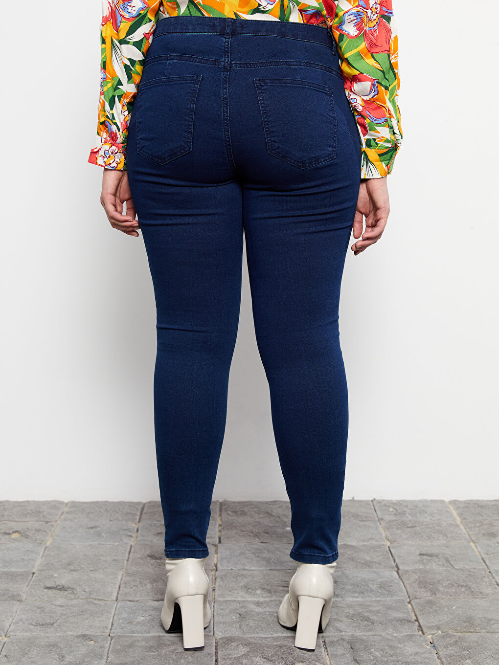 İndigo Kadın Büyük Beden Mercury Skinny Fit Düz Jean Pantolon-3