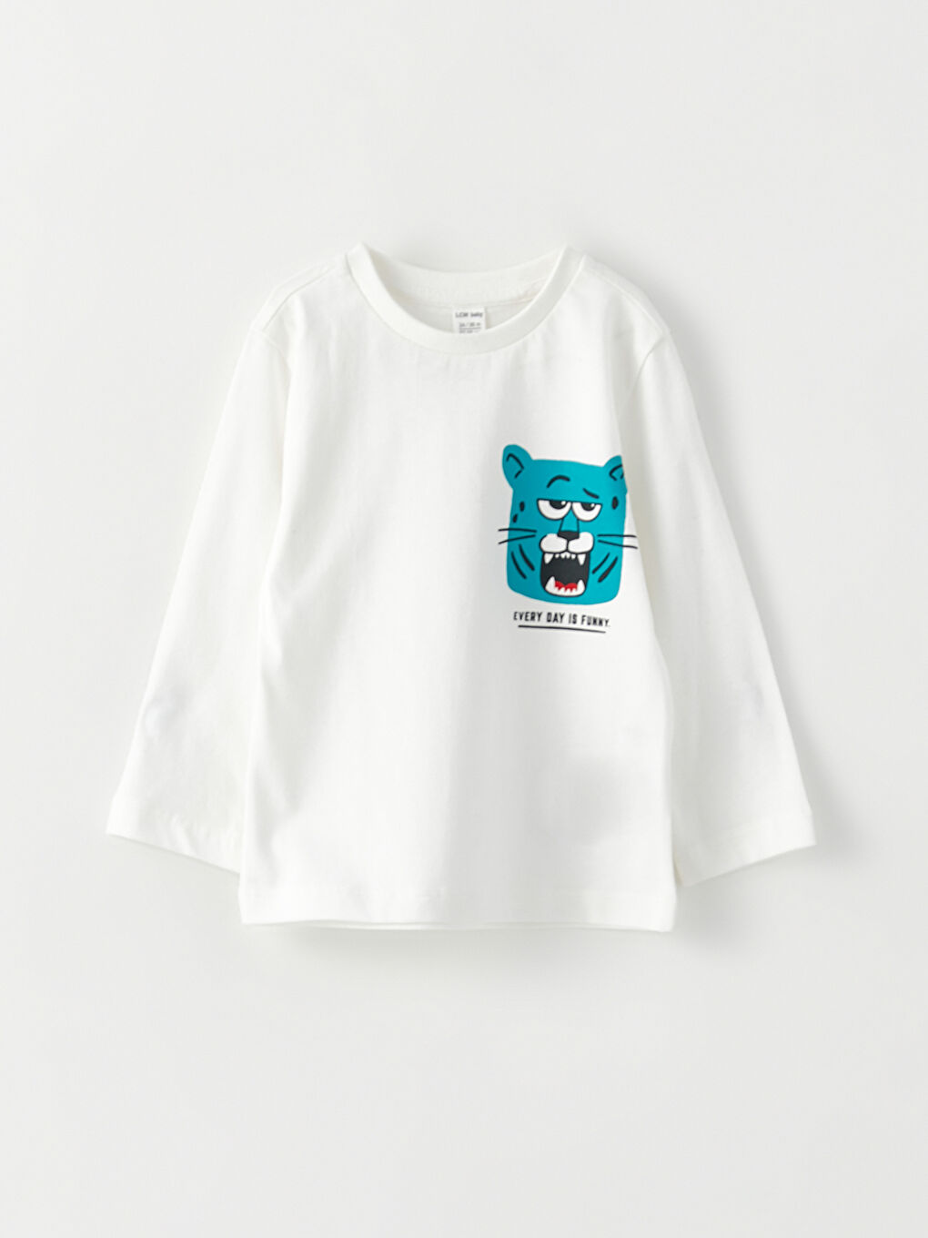 Crew Neck Long Sleeve Printed Cotton Baby Boy T-shirt