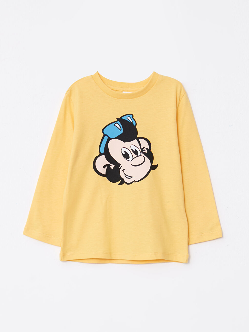 Crew Neck Long Sleeve Nostalgic Monkey Printed Cotton Baby