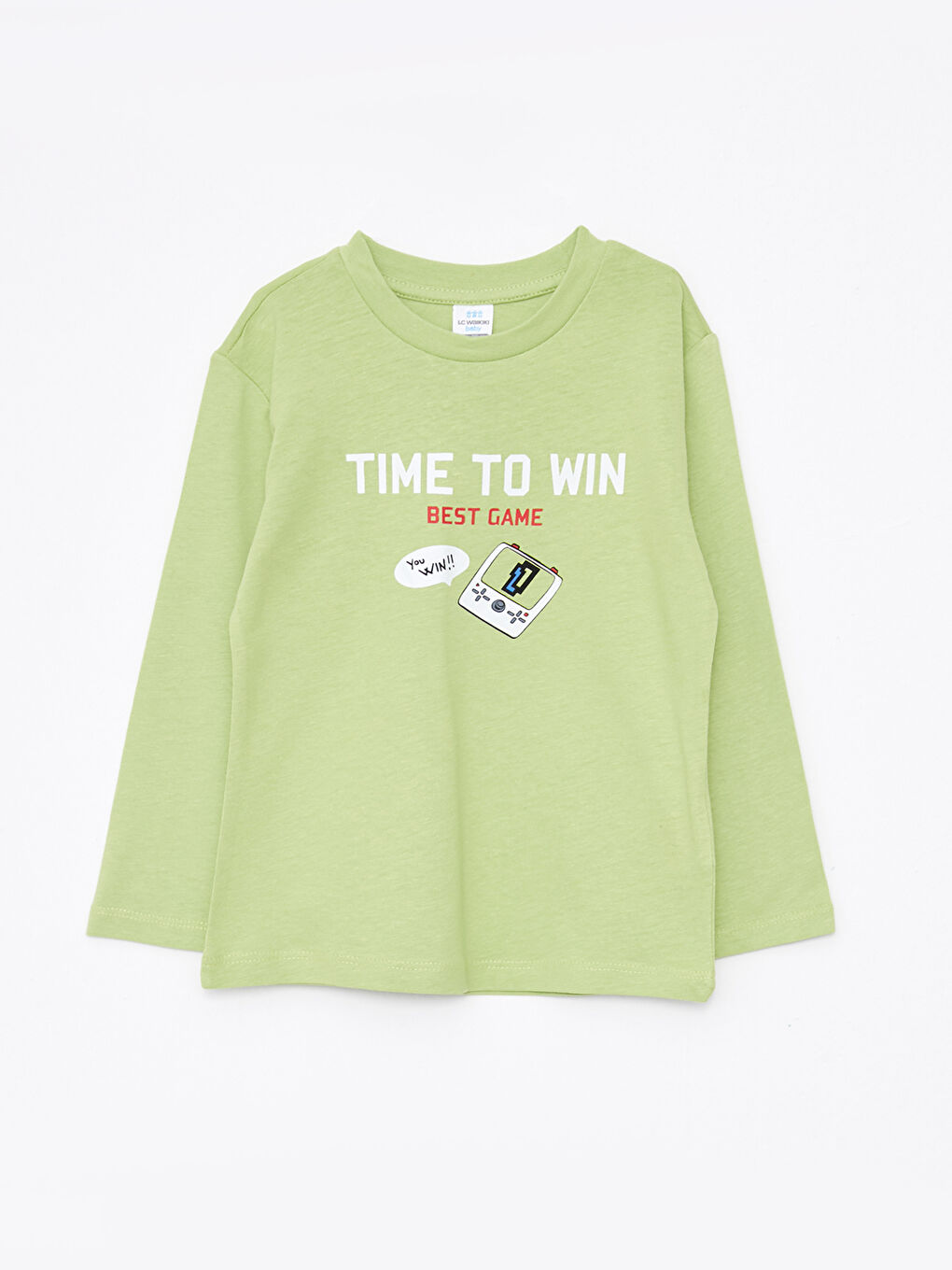 Crew Neck Long Sleeve Printed Baby Boys' T-Shirt -W2EY30Z1-TNS