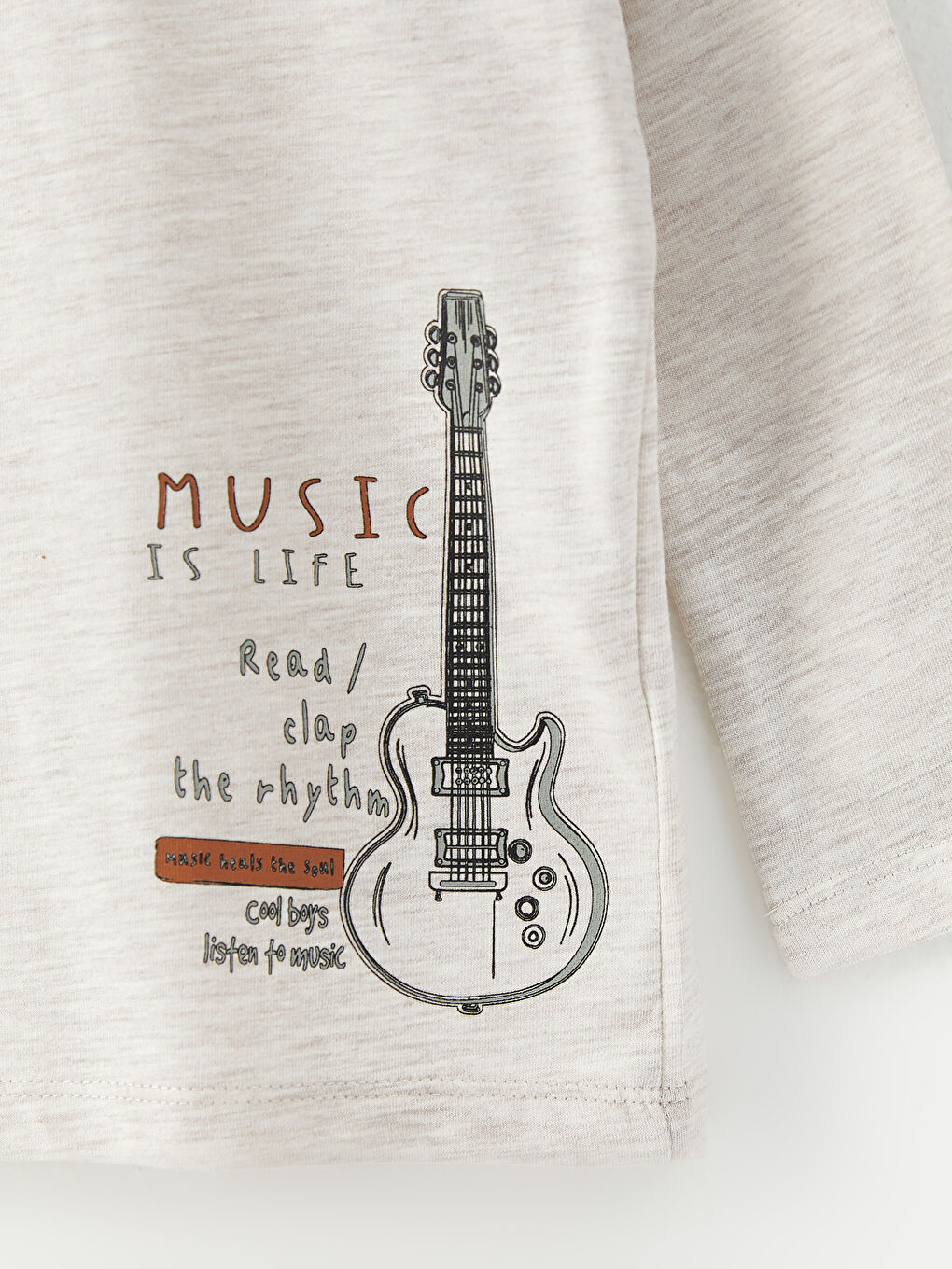 Crew Neck Long Sleeve Printed Baby Boys' T-Shirt-1
