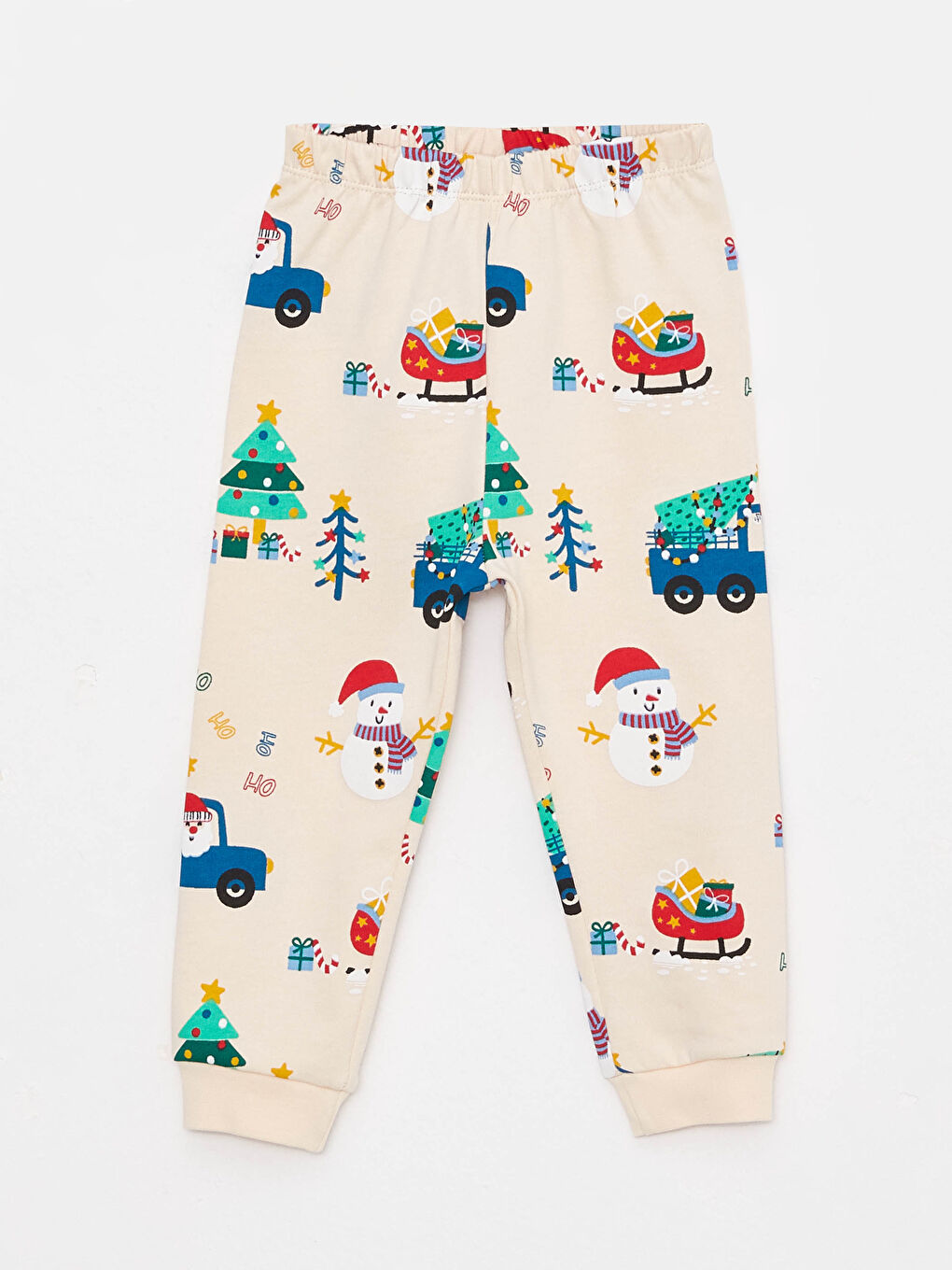 LCW baby Bisiklet Yaka Uzun Kollu Yılbaşı Temalı Erkek Bebek Pijama Takımı -W2EY34Z1-LQA