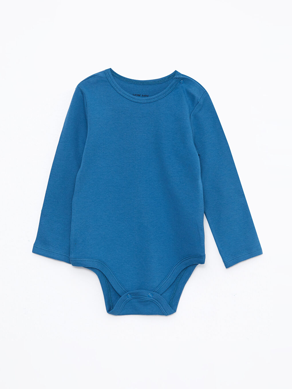 بدلة جسم ياقة دائرية كم طويل للأولاد الرضع مع كباسين في منطقة الحفاض - مجموعة من قطعتين-2