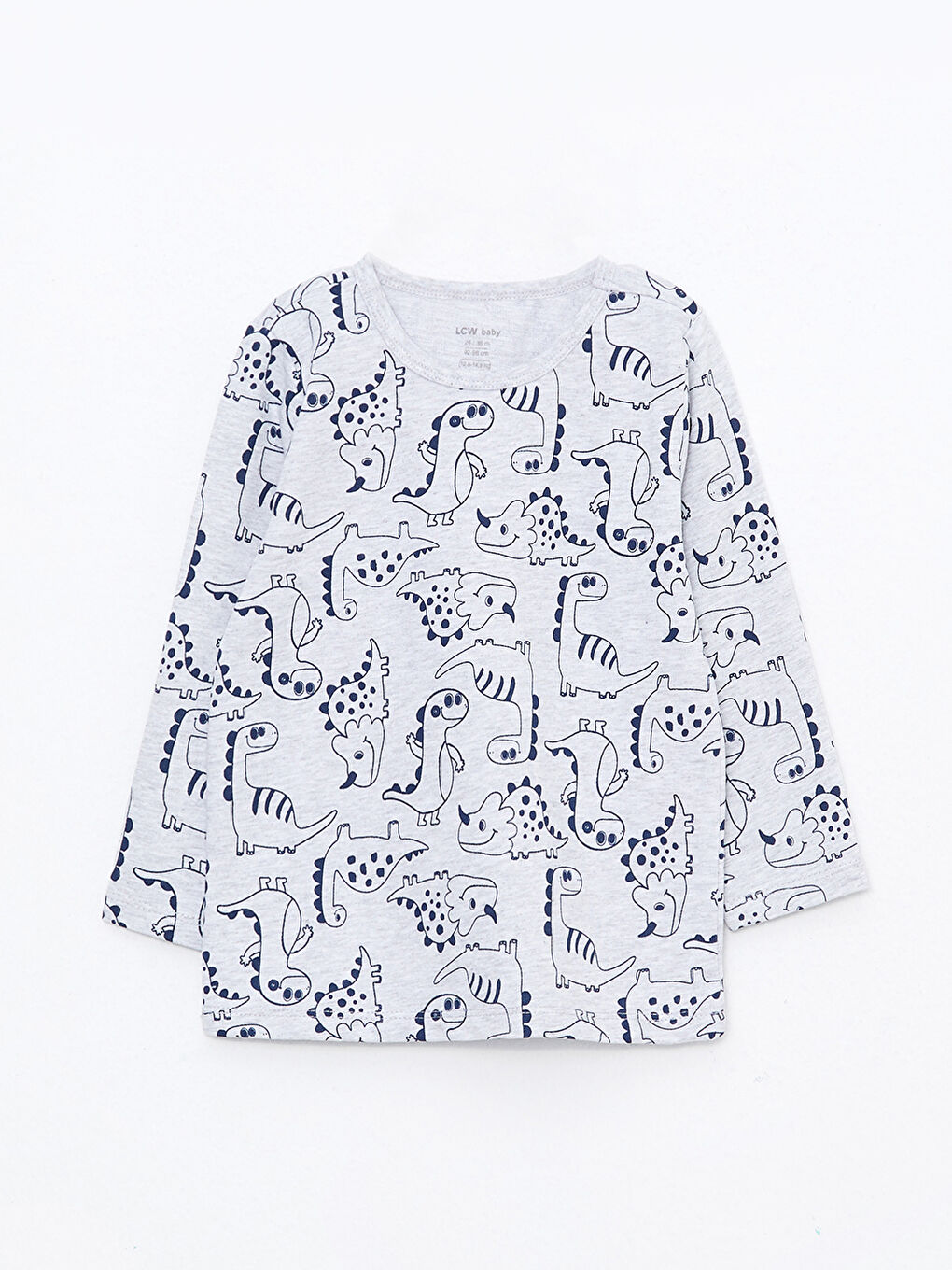 Crew Neck Long Sleeve Printed Baby Boy Pajama Set-1