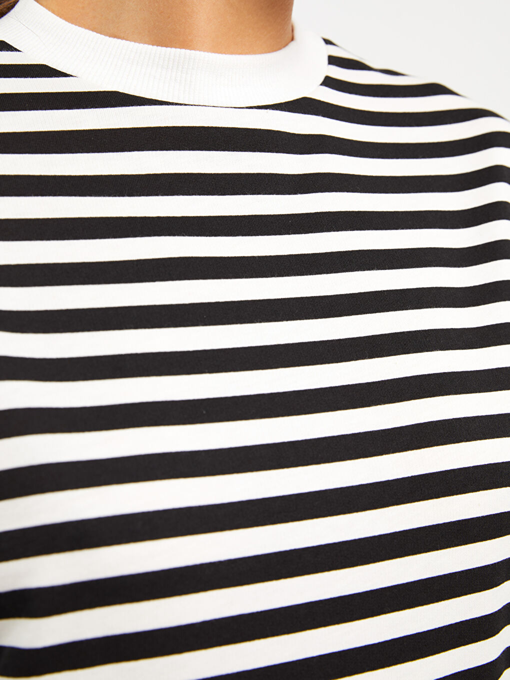 Ριγέ Υπερμεγέθης Γυναικείο Φούτερ Χιτώνιο-2