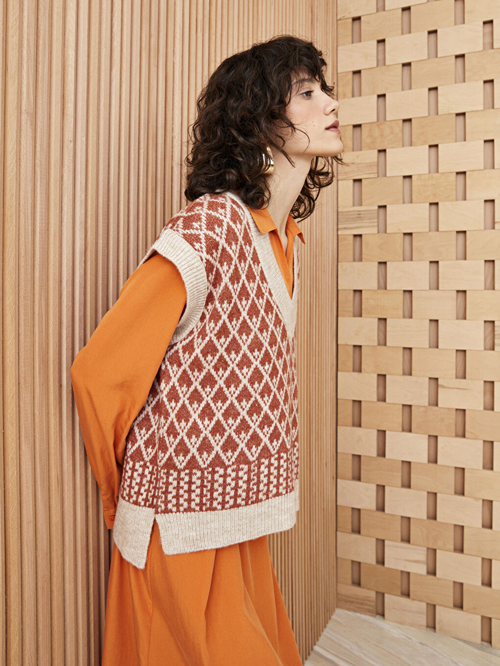 売れ筋商品|||ランズエンド カットソー トップス レディース Plus Size Lightweight Jersey Blouson Vneck Tank Orange/peach etched leaves Lands' End Women's Lightweight Jersey Blouson Vneck Tank