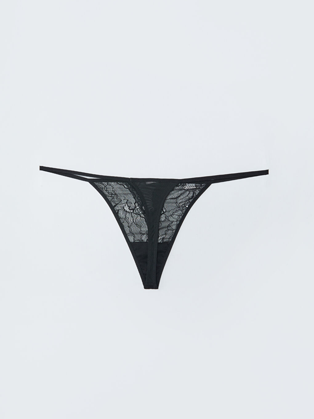 Siyah Dantelli Fantezi Tanga Külot-1