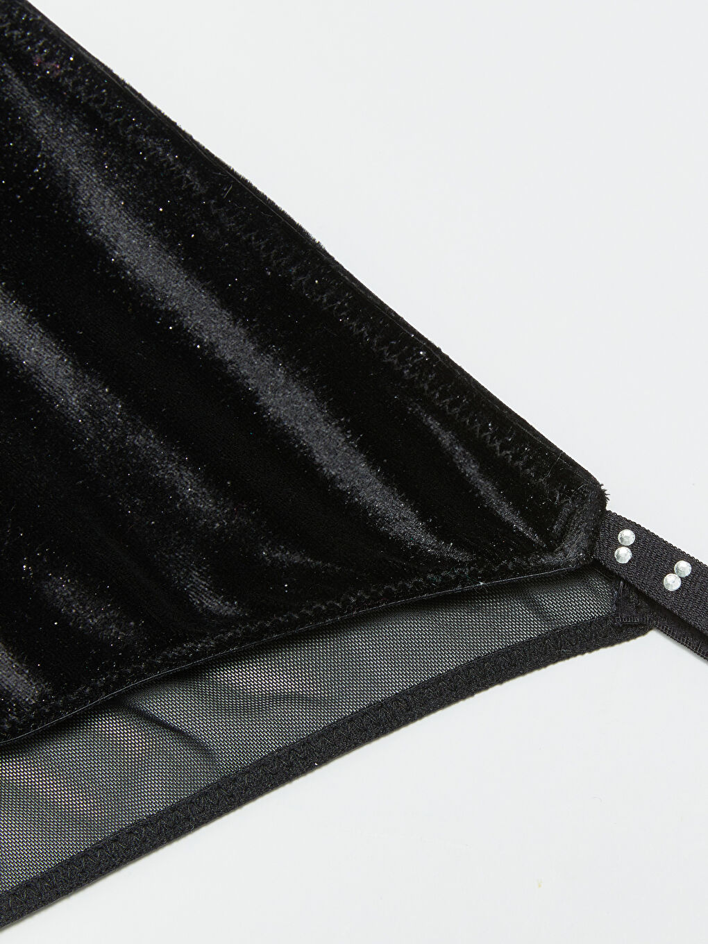 Siyah Parlak Taş Baskılı Fantezi Brazilian Külot-2