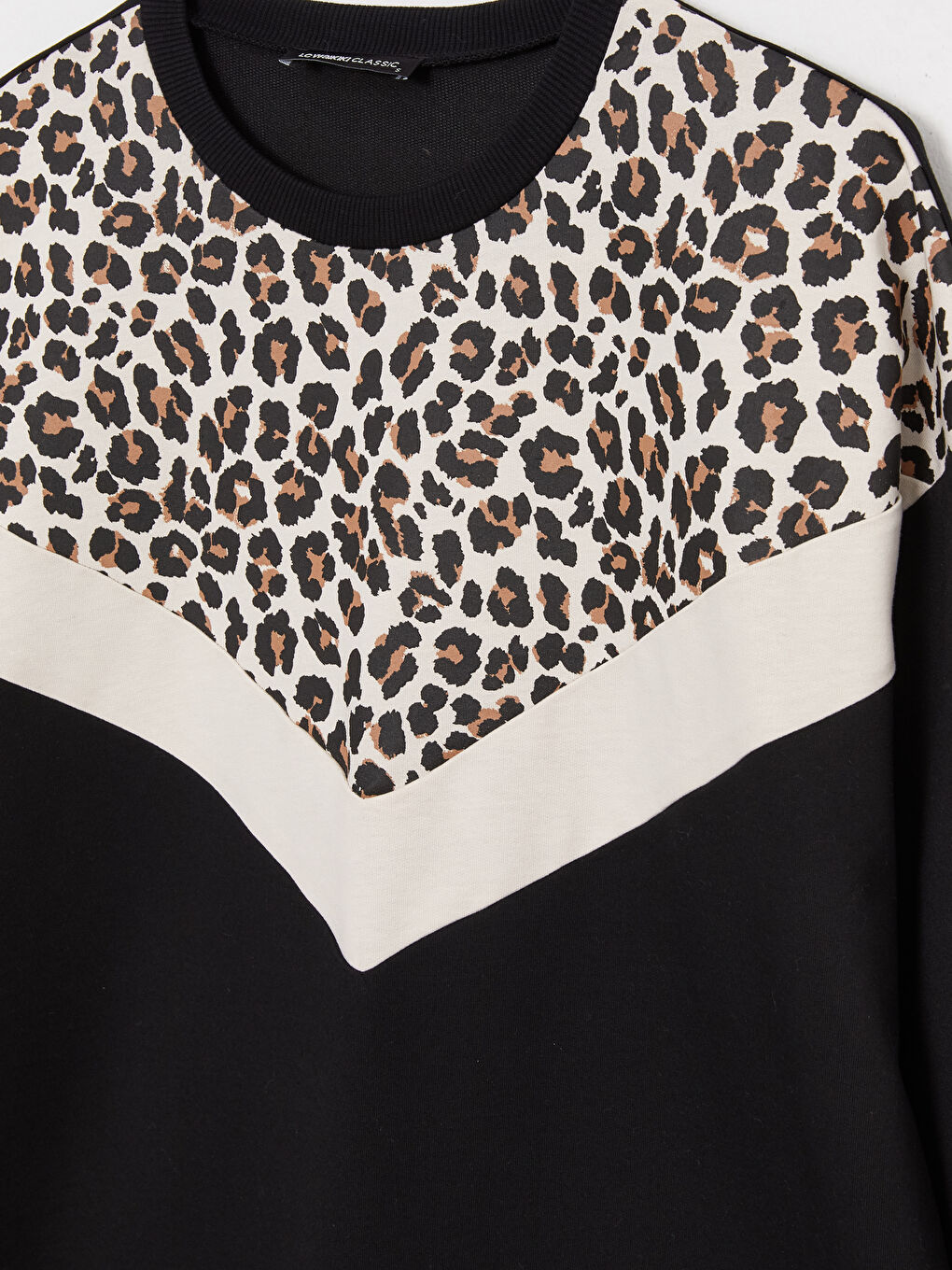 Siyah Desenli Oversize Kadın Sweatshirt Tunik-7