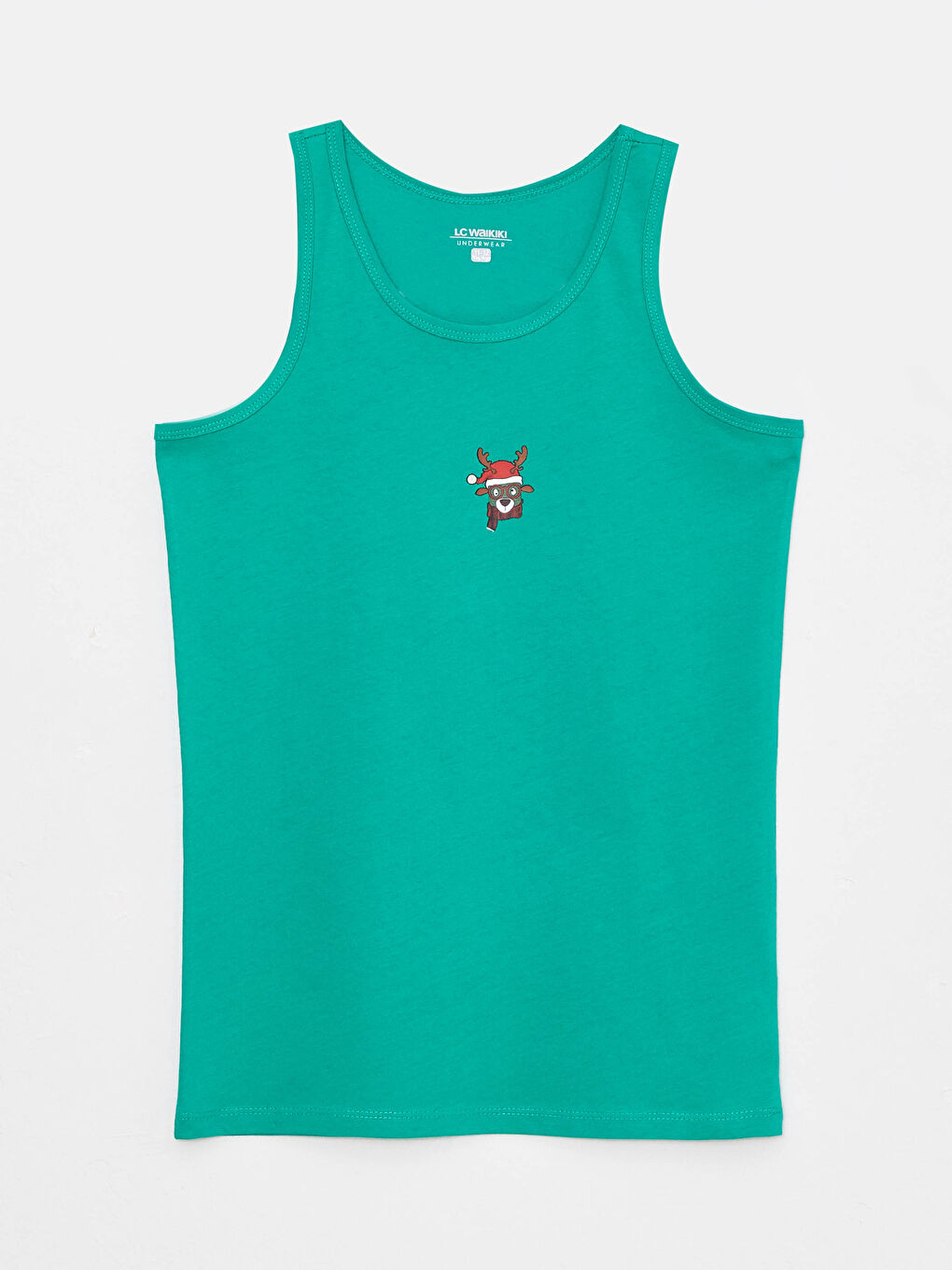 Kırmızı Bisiklet Yaka Yılbaşı Temalı Pamuklu Erkek Çocuk Atlet 2'li-1