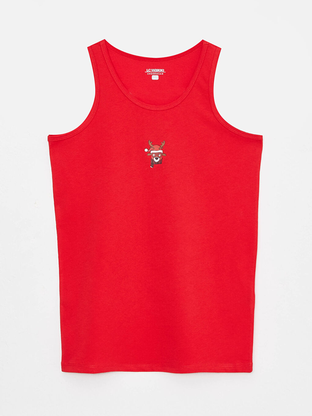 Kırmızı Bisiklet Yaka Yılbaşı Temalı Pamuklu Erkek Çocuk Atlet 2'li-2