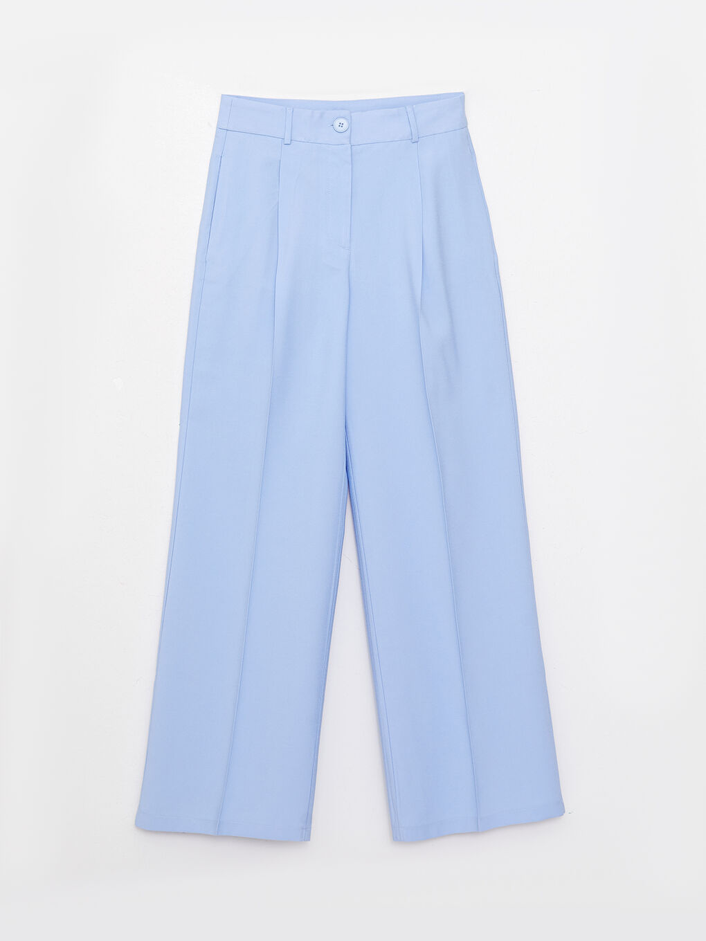 High Waisted Relaxed Fit Regular Women's Trousers-5