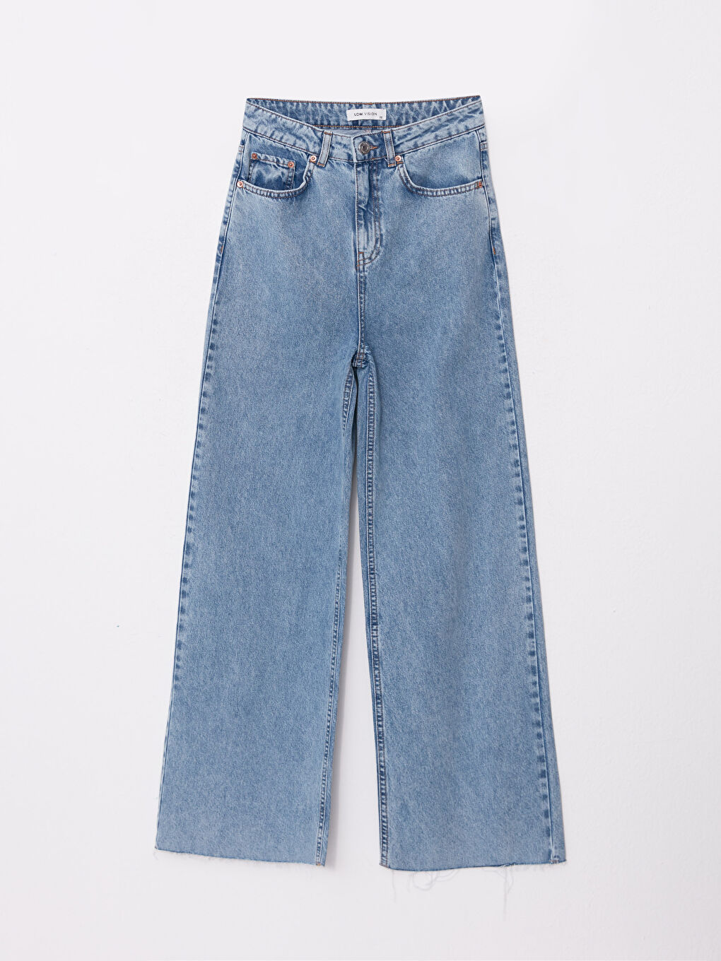بنطلون جينز واسع الساق بوسط مطاطي للسيدات-5