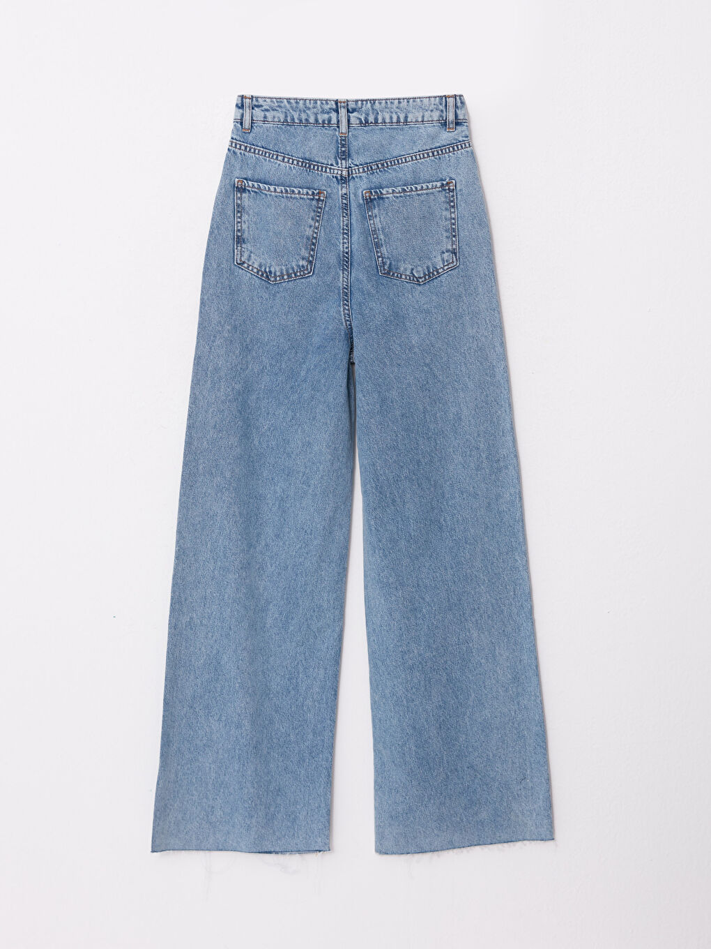 بنطلون جينز واسع الساق بوسط مطاطي للسيدات-6