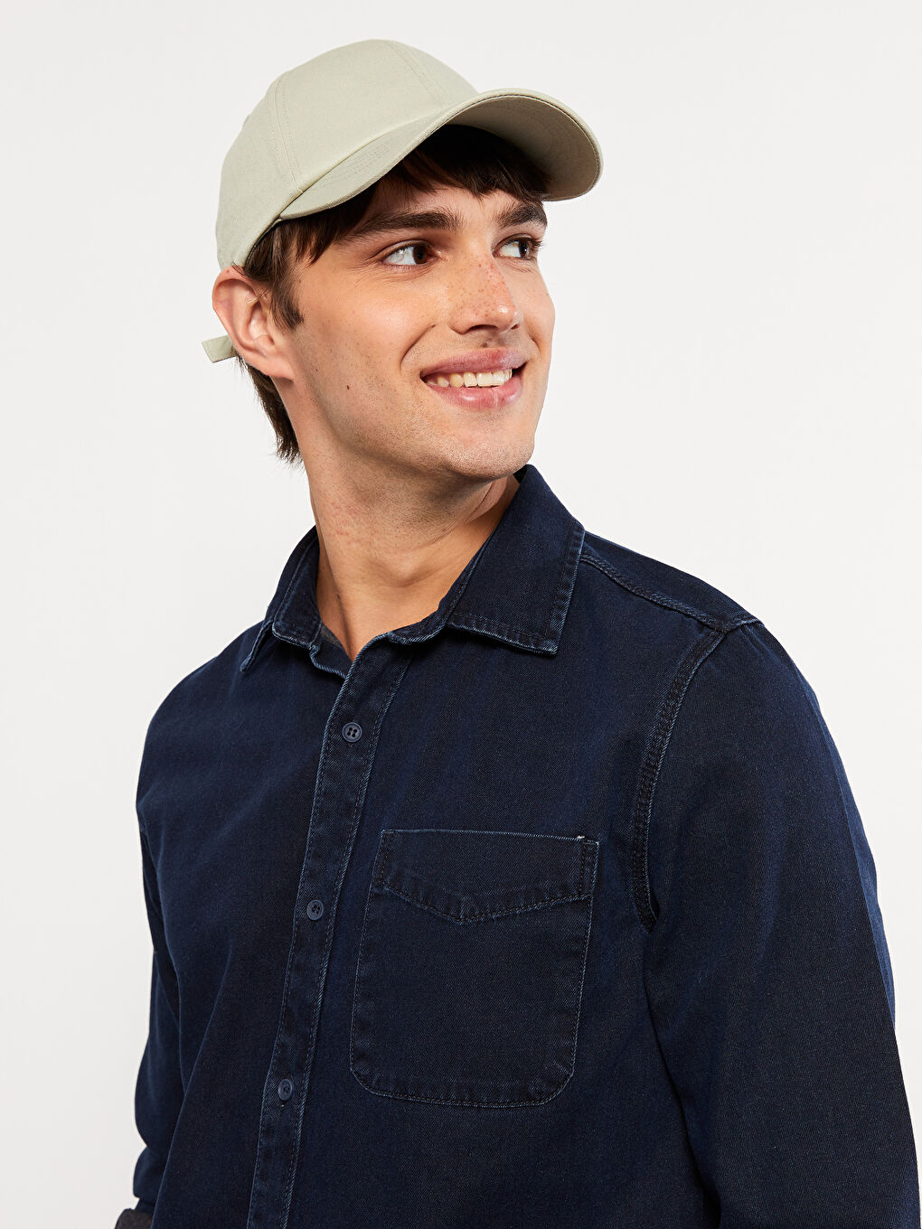 Regular Fit Long Sleeve Men's Denim Shirt