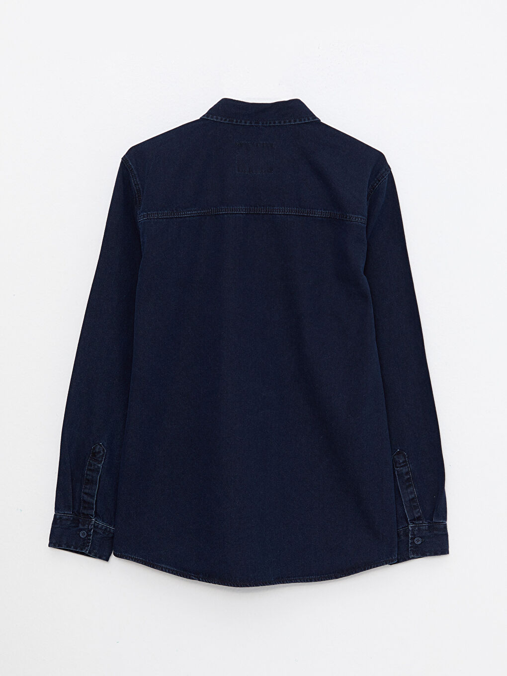 Regular Fit Long Sleeve Men's Denim Shirt-6