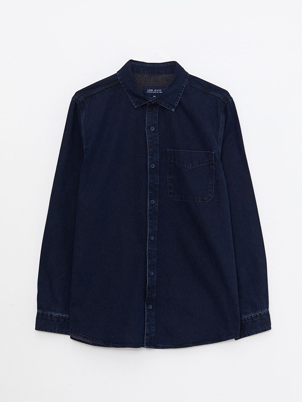 Regular Fit Long Sleeve Men's Denim Shirt-5