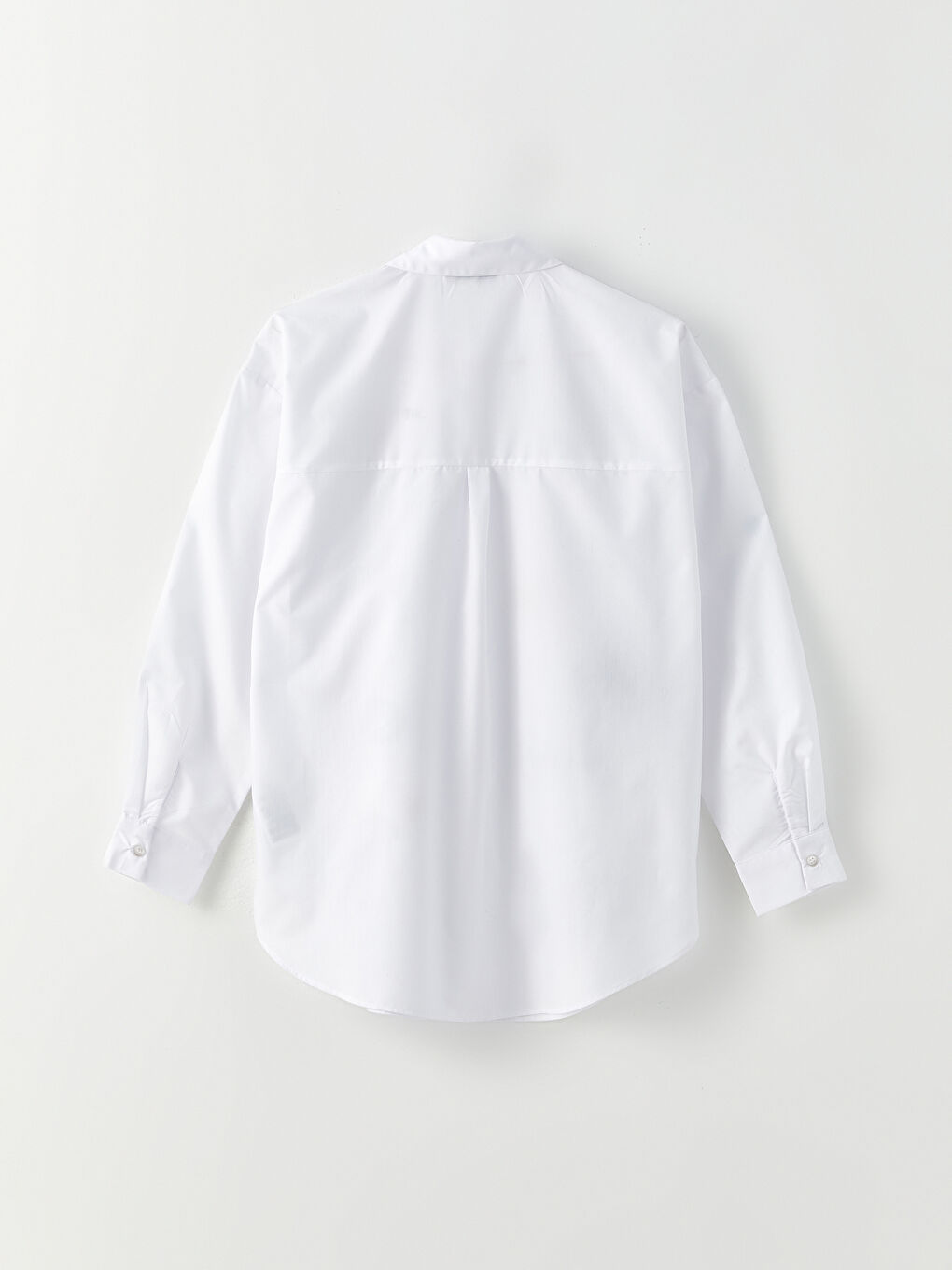 Beyaz Önden Düğme Kapamalı Baskılı Uzun Kollu Poplin Kadın Gömlek-6