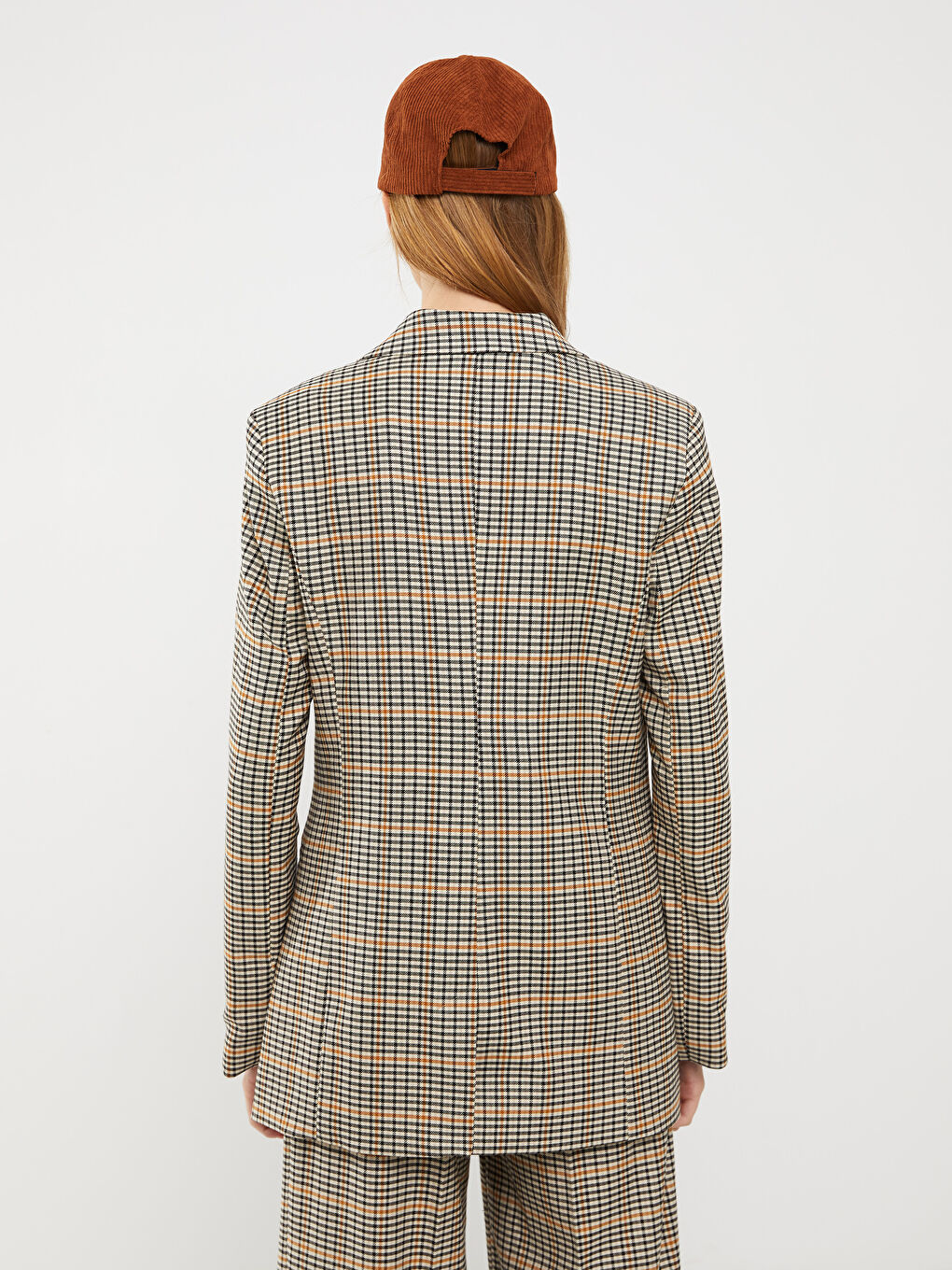 XSIDE Double Breasted Lapel Plaid Long Sleeve Women's Blazer Jacket -W2FA89Z8-SPW