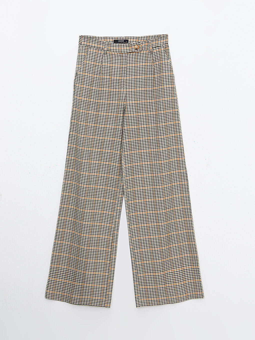 Standard Fit Plaid Women's Trousers-4