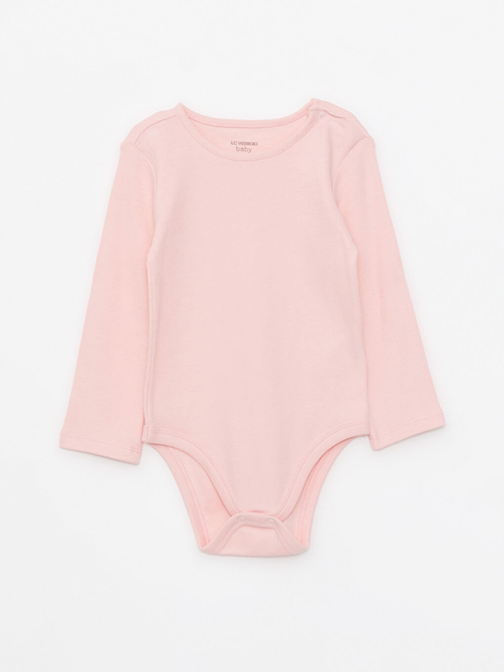 بدلة جسم بياقة دائرية وكم طويل مطبوعة للبنات الرضع مع كباسين في منطقة الكروتش - مجموعة من قطعتين-1