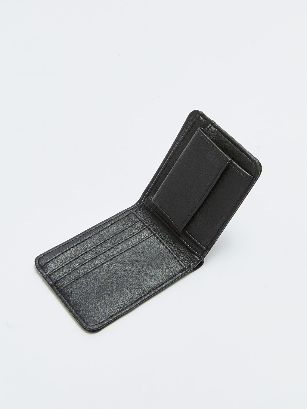 Siyah Kendinden Desenli Deri Görünümlü Erkek Cüzdan-2