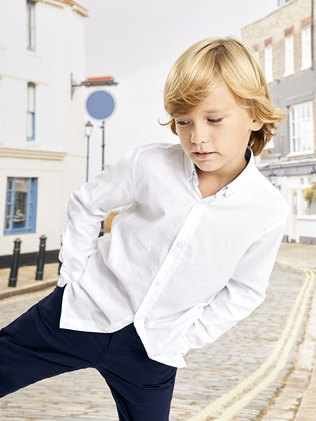 قميص بسيط كم طويل للأولاد