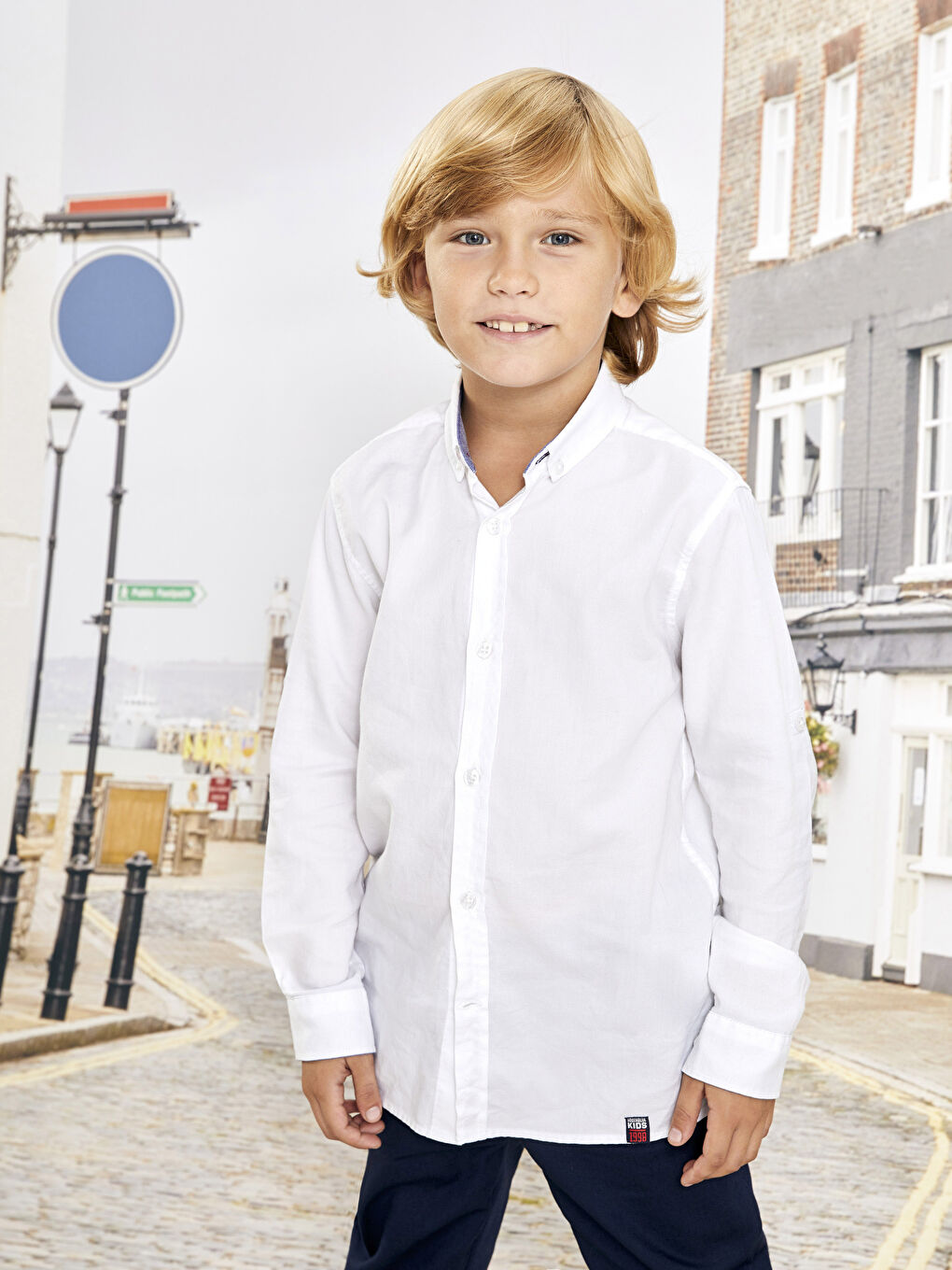 قميص بسيط كم طويل للأولاد-1