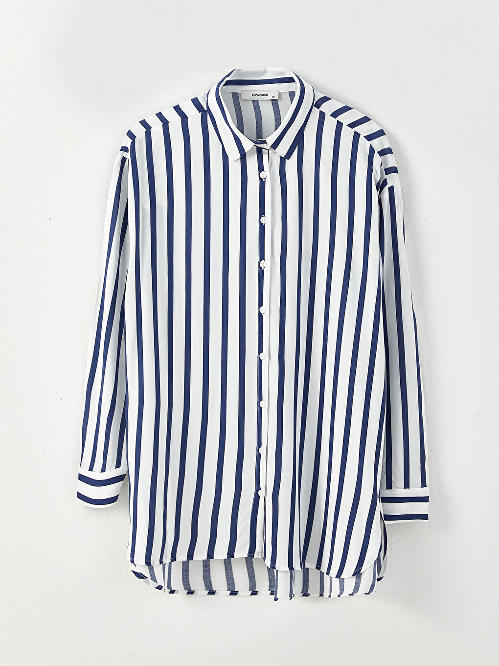 Chemise Femme à Rayures en Viscose à Manches Longues-5