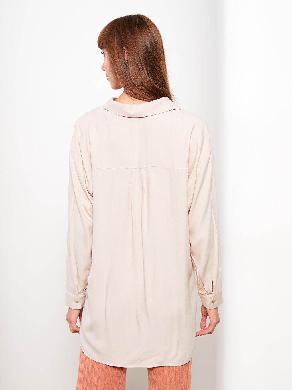 قميص سادة كم طويل للسيدات من قماش الفيسكوز-4