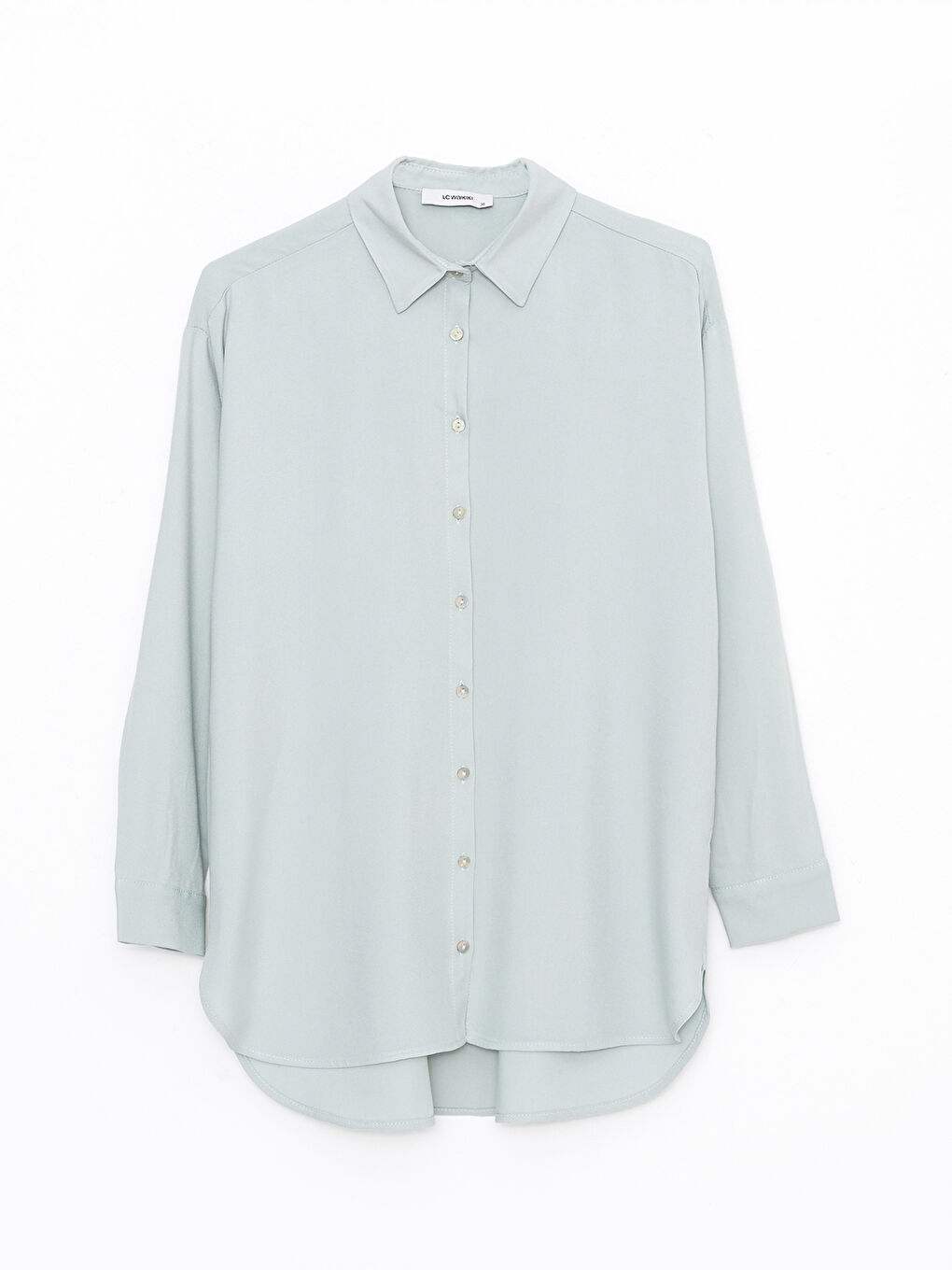 Plain Long Sleeve Viscose Women's Shirt-5