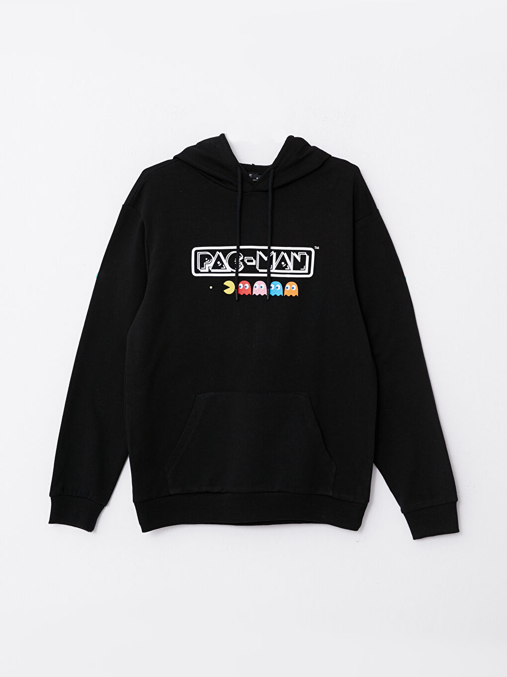 XSIDE Yeni Siyah Uzun Kollu Pacman Baskılı Erkek Hoodie - 5