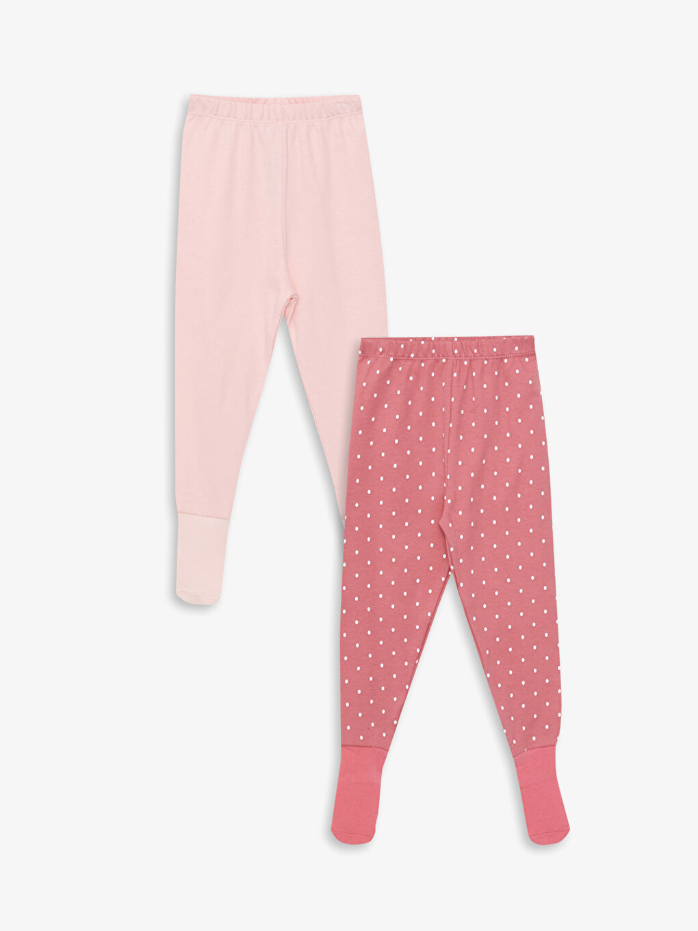 LCW baby Beli Lastikli Kız Bebek Çoraplı Pantolon 2'li -W2FB47Z1-LT8