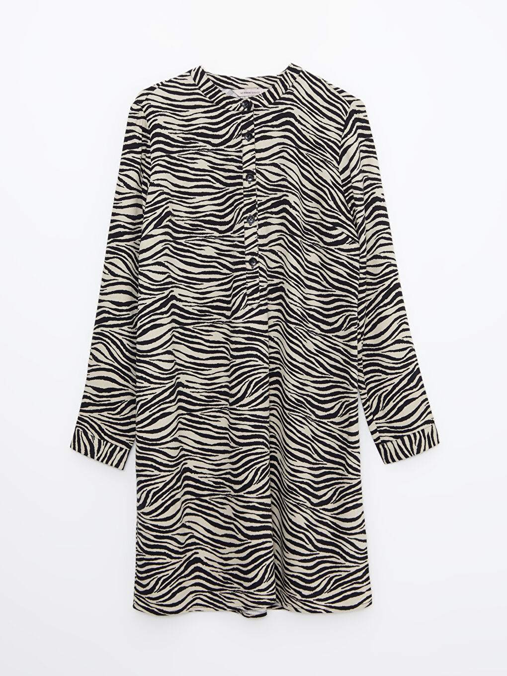 LCW Grace Tunique pour Femmes à Col Rond Imprimée à Manches Longues en Viscose -W2FB62Z8-LQC