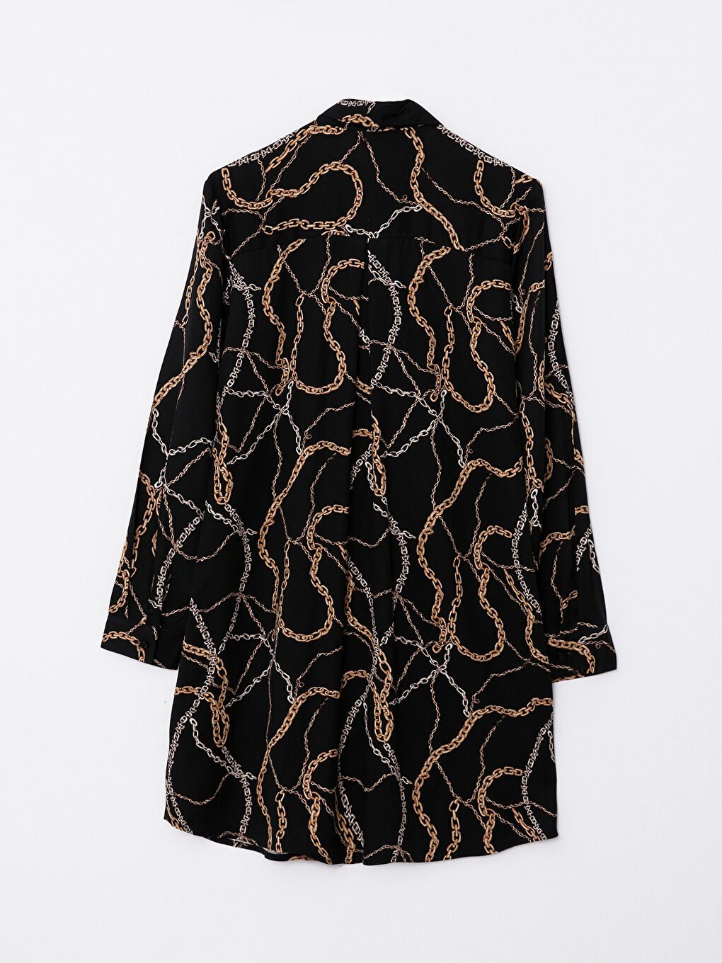 Patterned Long Sleeve Viscose Women's Shirt Tunic-6