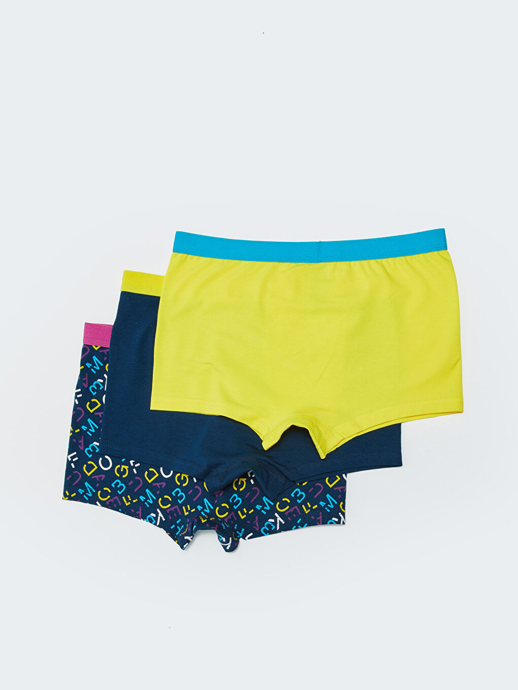 Lacivert Pamuklu Erkek Çocuk Boxer 3'lü-1