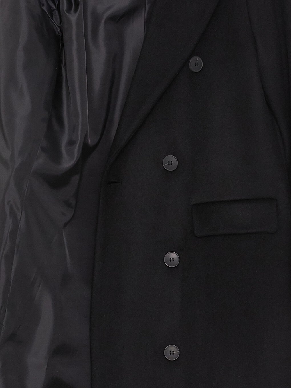 Siyah Ceket Yaka Kadın Kaşe Kaban-9