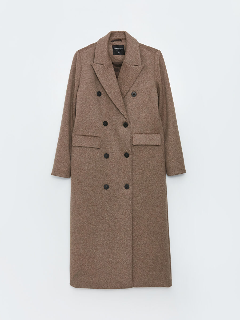 Kahverengi Ceket Yaka Kadın Kaşe Kaban-6