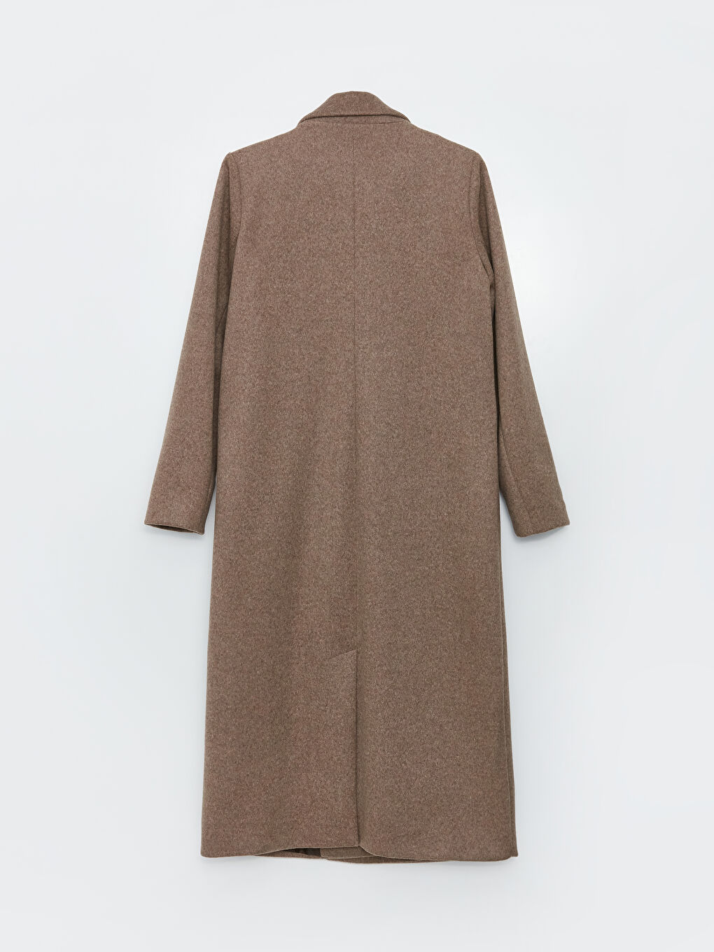 Kahverengi Ceket Yaka Kadın Kaşe Kaban-7