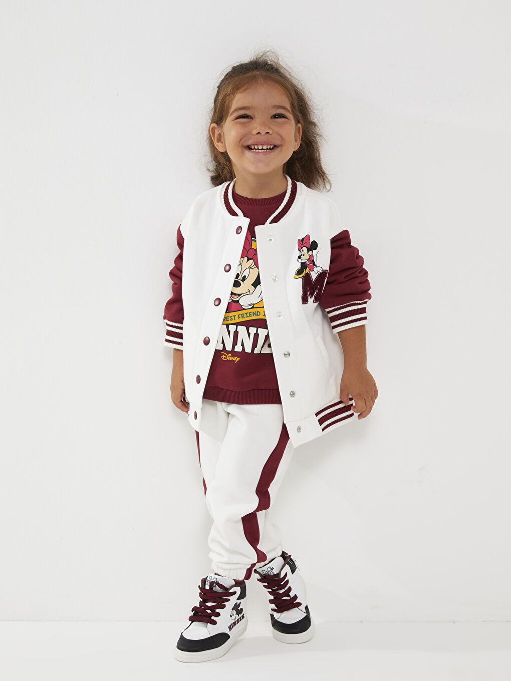 Minnie Mouse Licensed Lace-Up Baby Girl Ankle Sneakers-1