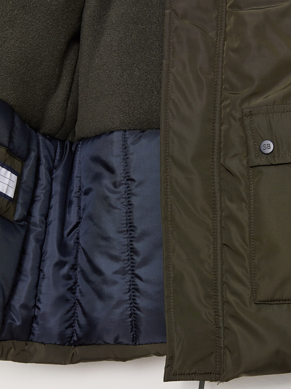 Haki Kapüşonlu Basic Erkek Çocuk Mont-8